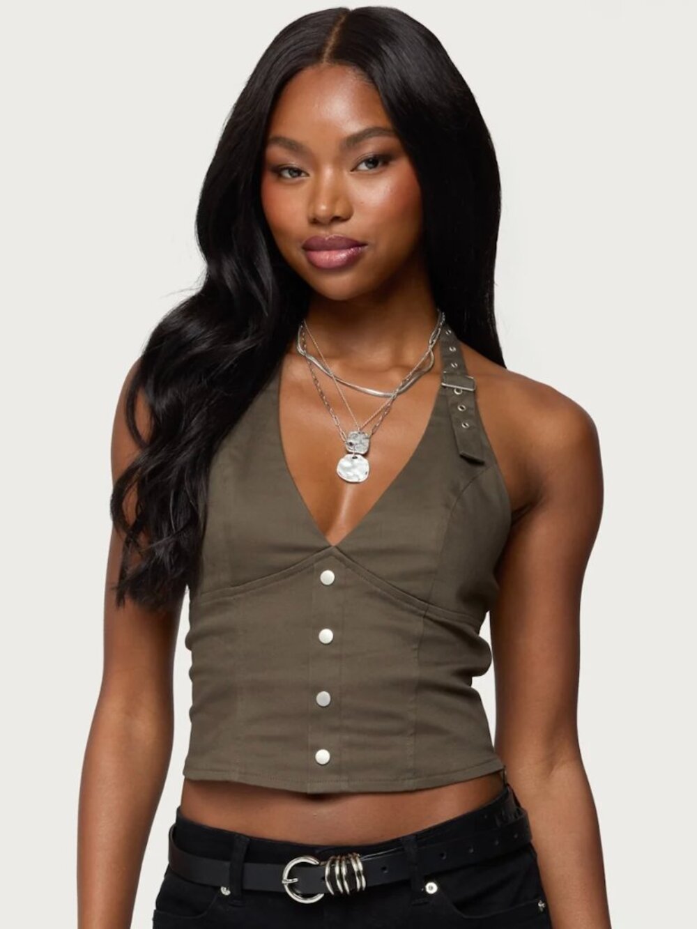Edikted Keli Buckle Halter Top